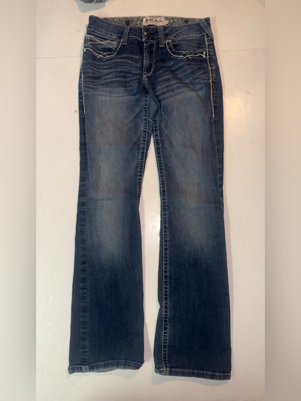 Ariat REAL Denim Jeans Women’s Size 29R Mid Rise Bootcut Blue Western 5 Pocket